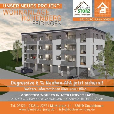 Wohnung zum Kauf provisionsfrei als Kapitalanlage geeignet 357.000 € 3,5 Zimmer 83,1 m² Hohenbergweg 16 Fridingen an der Donau 78567