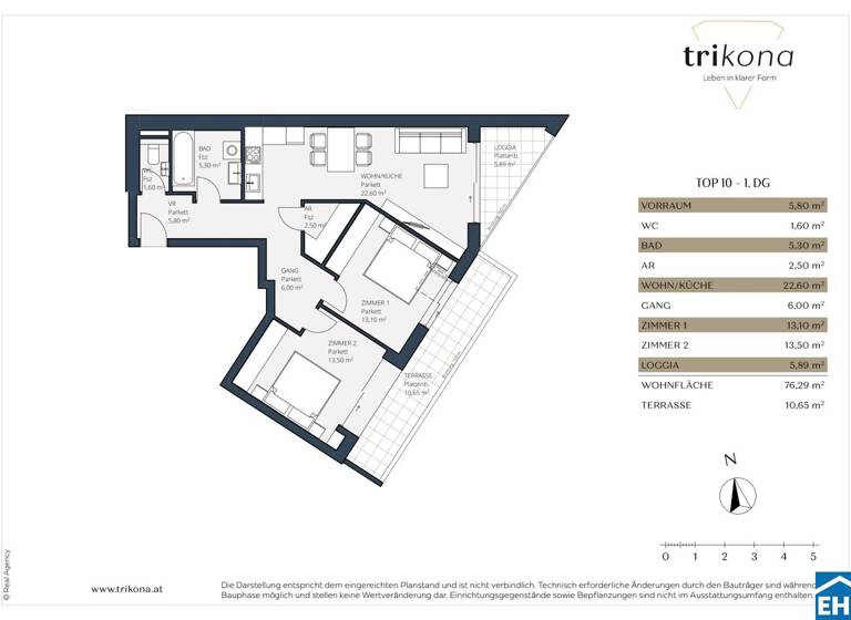 Wohnung zum Kauf 421.660 € 3 Zimmer 70,4 m² 4. Geschoss Dreherstraße Wien 1110