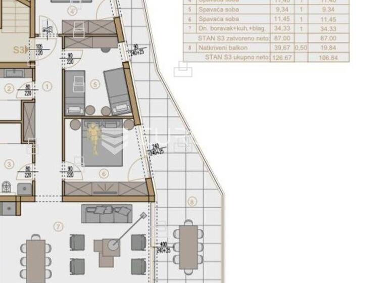 Wohnung zum Kauf 535.000 € 3 Zimmer 106 m² 1. Geschoss Pjescana Uvala Pjescana Uvala, Vinkuran 52203