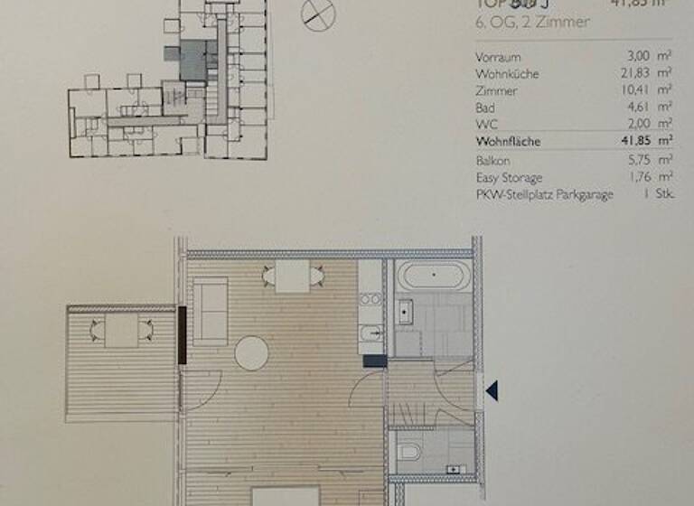 Wohnung zur Miete 640 € 1,5 Zimmer 42 m² Haussteinstraße 2 Wien 1020