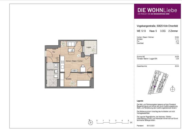 Wohnung zum Kauf - Erstbezug 370.900 € 2 Zimmer 46,3 m² Vogelsanger Straße 271 Ehrenfeld Köln 50825
