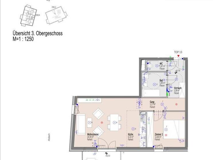 Wohnung zum Kauf - Erstbezug 296.300 € 2 Zimmer 61,7 m² 3. Geschoss Elisabeth Bollenberger - Gasse 10-14 Wiener Neustadt 2700