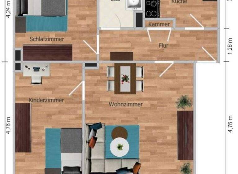 Wohnung zur Miete 450 € 3 Zimmer 64,7 m² EG Heinrich-Heine-Weg 1 Spremberg 03130