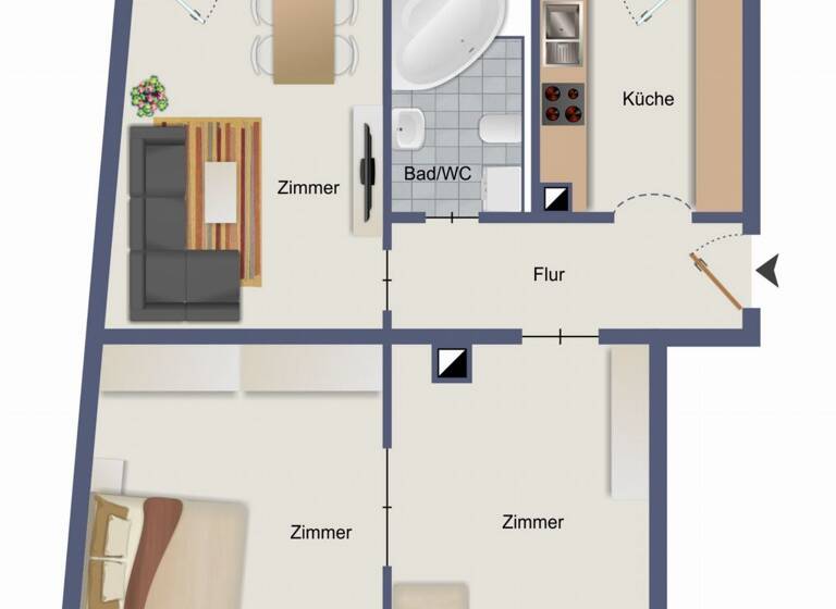 Wohnung zum Kauf 359.000 € 3 Zimmer 80 m² 2. Geschoss Bad Cannstatt Stuttgart Bad Cannstatt 70372