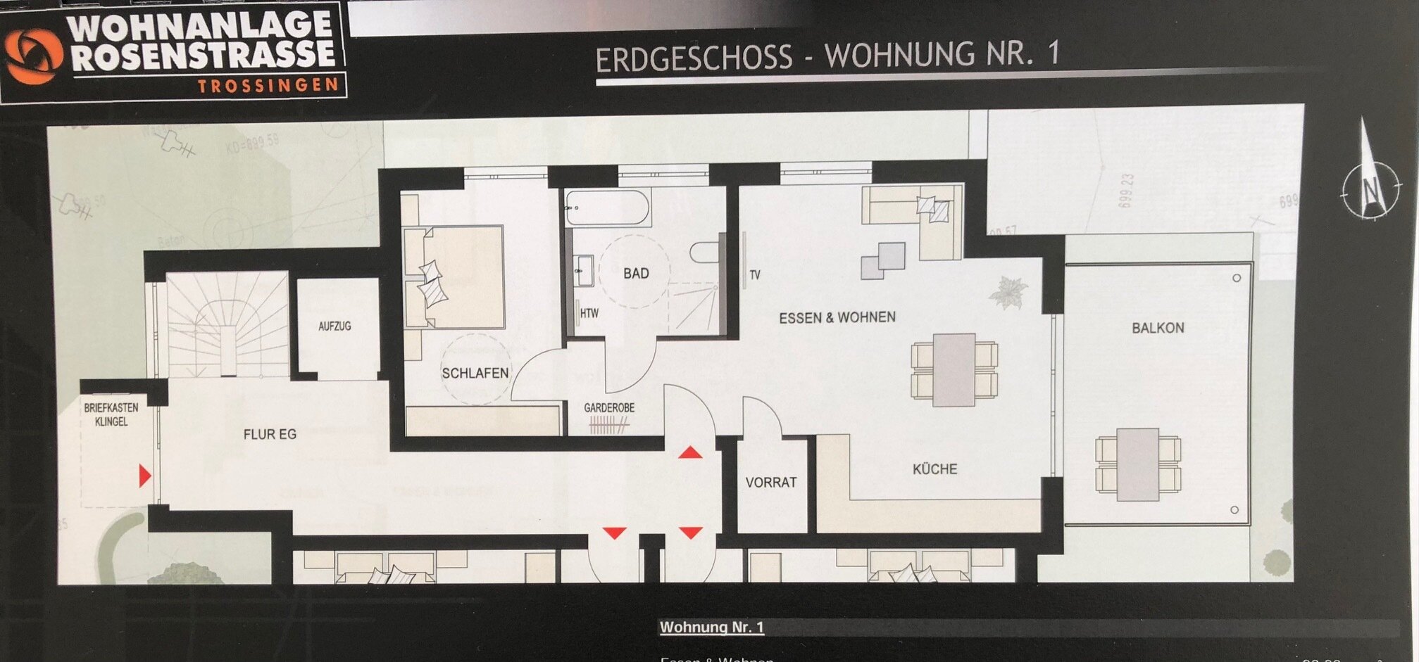 Wohnung zur Miete 760 € 2,5 Zimmer 73,4 m²<br/>Wohnfläche EG<br/>Geschoss 01.04.2025<br/>Verfügbarkeit Rosenstr. 15 Trossingen Trossingen 78647