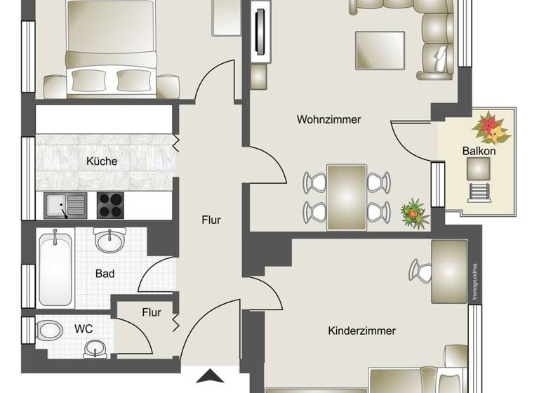 Wohnung zum Kauf 169.000 € 3 Zimmer 64,4 m²<br/>Wohnfläche 2.<br/>Geschoss West Heidenheim an der Brenz 89518