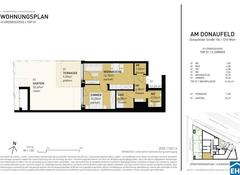 Wohnung zum Kauf - Erstbezug 259.000 € 2 Zimmer 41 m² EG Donaufelder Straße Wien 1210