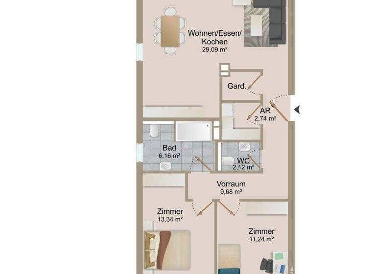 Wohnung zum Kauf 629.500 € 3 Zimmer 76,4 m² frei ab 01.05.2026 Reifnitz 9081