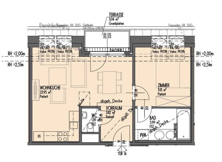 Wohnung zur Miete 1.102 € 2 Zimmer 49,3 m² frei ab 01.07.2026 Luftbadgasse Wien 1060