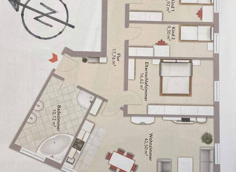 Wohnung zum Kauf 375.000 € 4 Zimmer 108 m² Mögeldorf Nürnberg 90482
