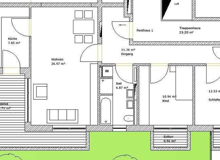 Wohnung zur Miete 1.200 € 3 Zimmer 85 m² 5. Geschoss Friedrich-Ebert-Str. 7 Burghausen 84489