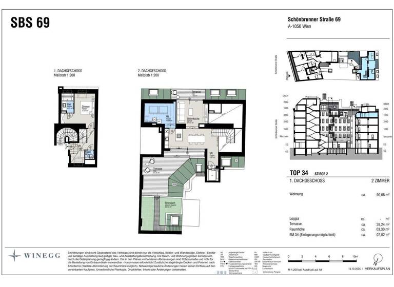 Wohnung zum Kauf - Erstbezug 1.190.000 € 2 Zimmer 90,7 m² Schönbrunnerstraße Wien 1050