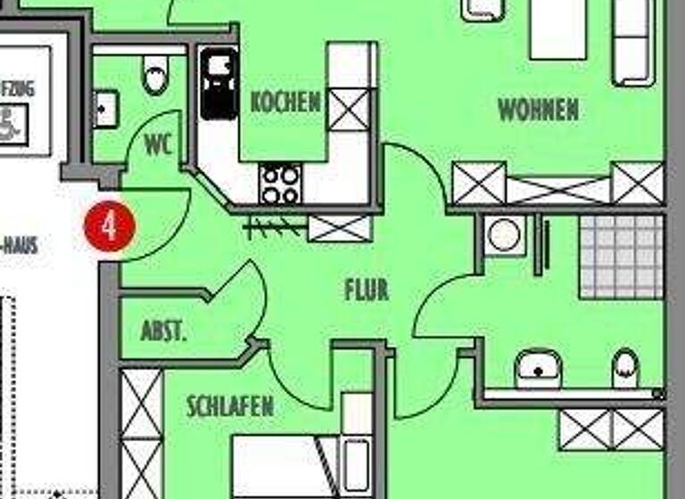 Wohnung zur Miete 1.255 € 3 Zimmer 87,3 m² Innenstadt Osnabrück 49074