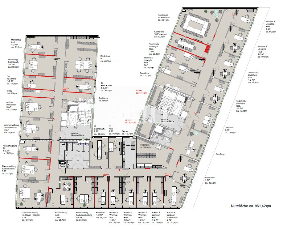 Bürofläche zur Miete 13 € 767,6 m²<br/>Bürofläche Flingern - Nord Düsseldorf 40235