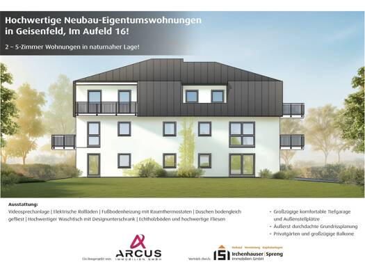 Wohnung zum Kauf - Erstbezug provisionsfrei 499.000 € 3,5 Zimmer 99,5 m² 1. Geschoss Im Aufeld 16 Geisenfeld 85290