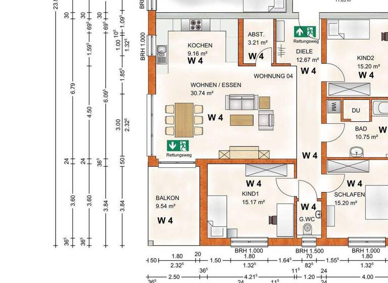 Wohnung zur Miete - Erstbezug 1.270 € 4 Zimmer 117,6 m² 2. Geschoss Sulzbachstr. 50 Oberndorf Oberndorf am Neckar 78727