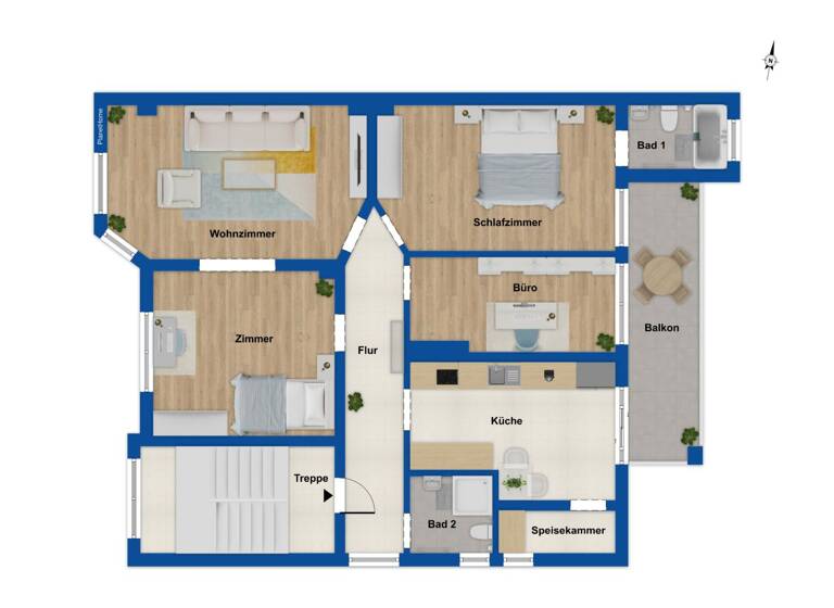 Wohnung zum Kauf 325.000 € 4 Zimmer 99 m² 1. Geschoss Schölerberg Osnabrück 49082