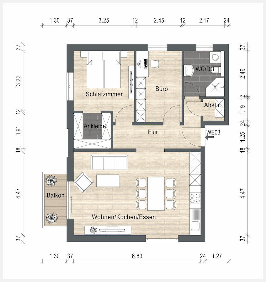 Wohnung zum Kauf 277.480 € 3 Zimmer 69,4 m²<br/>Wohnfläche Oppenrod Buseck / Oppenrod 35418