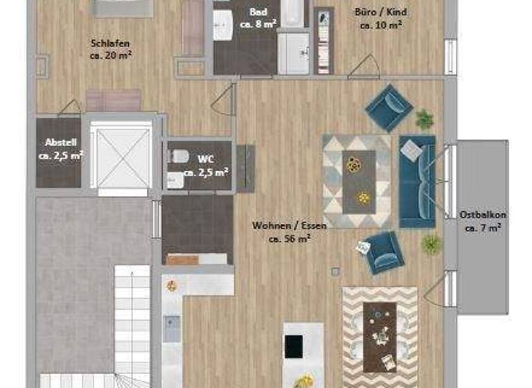 Wohnung zur Miete 1.690 € 3 Zimmer 109 m² 3. Geschoss Poing 85586