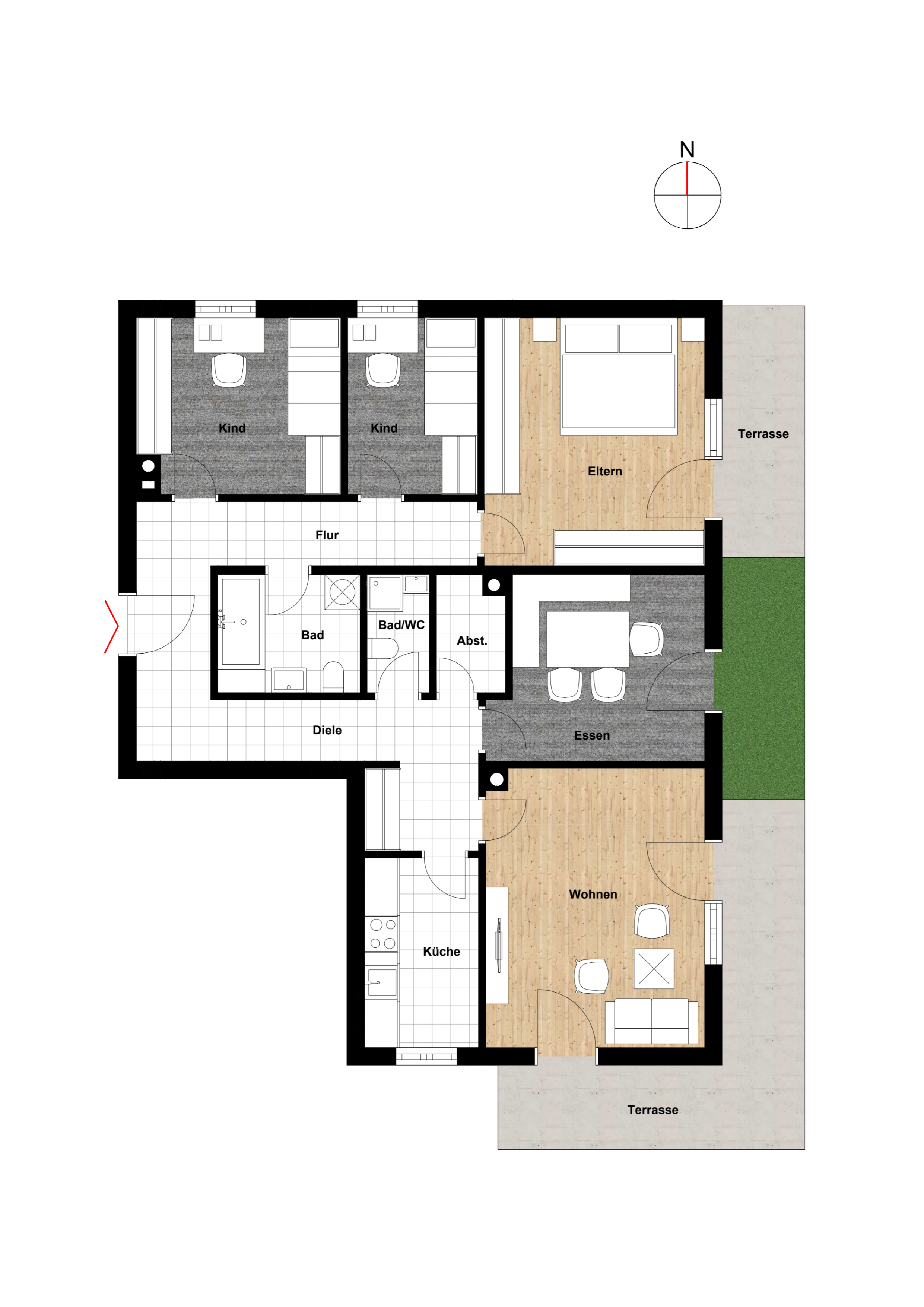 Terrassenwohnung zum Kauf 390.000 € 5 Zimmer 112 m²<br/>Wohnfläche EG<br/>Geschoss ab sofort<br/>Verfügbarkeit Seeg Seeg 87637