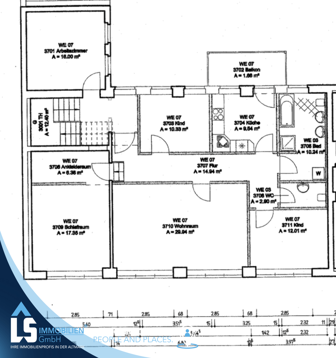 Wohnung zur Miete 660 € 5 Zimmer 131,1 m²<br/>Wohnfläche 2.<br/>Geschoss Bahnhofsallee 5 Osterburg Osterburg 39606