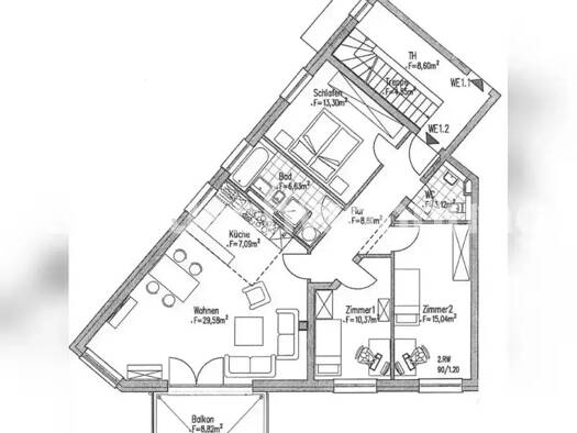 Wohnung zur Miete Tauschwohnung 950 € 4 Zimmer 98 m² 2. Geschoss Eiche Potsdam 14469