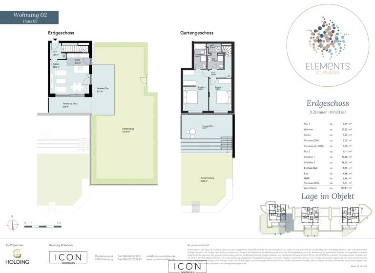 Maisonette zum Kauf - Erstbezug provisionsfrei 629.000 € 3 Zimmer 101,5 m² EG Alte Waisenstiftung 9 Werdervorstadt Schwerin 19055