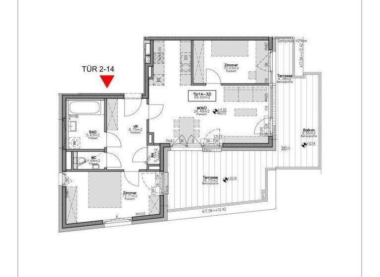 Wohnung zum Kauf - Erstbezug 698.800 € 3 Zimmer 66,9 m² 4. Geschoss Auhofstraße Wien 1130