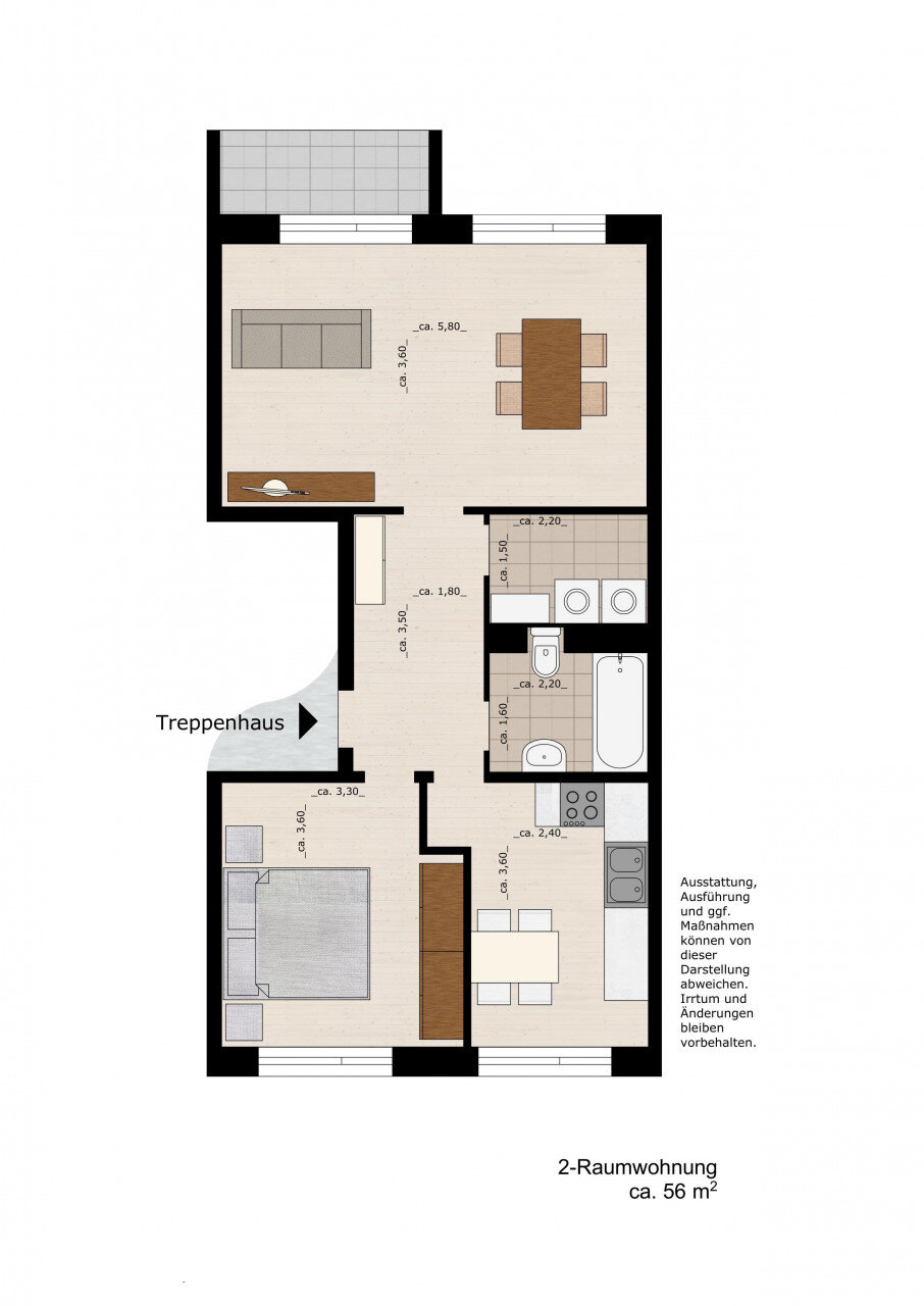 Wohnung zur Miete 450 € 2 Zimmer 55,7 m²<br/>Wohnfläche 11.<br/>Geschoss Am Alten Theater 10 Innerstädtischer Bereich Mitte 20 Dessau-Roßlau 06844