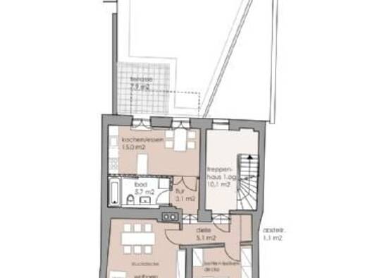 Wohnung zur Miete 850 € 2 Zimmer 77,2 m² Geschoss 1/4 frei ab 15.11.2026 Burggasse 24 Straubing Straubing 94315