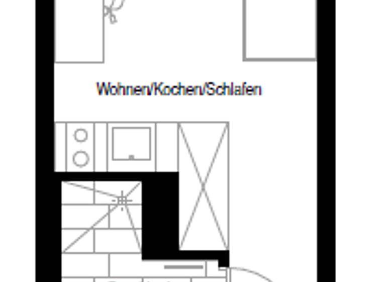 Studio zur Miete 480 € 1 Zimmer 20,4 m² 2. Geschoss frei ab sofort Stephanstraße 7 St Peter Nürnberg 90478