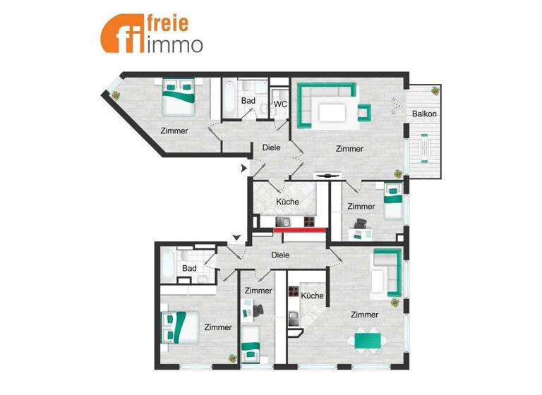 Wohnung zum Kauf 333.000 € 6 Zimmer 141,4 m² 1. Geschoss Johannstadt-Nord Dresden 01307
