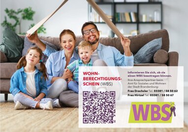 Wohnung zur Miete nur mit Wohnberechtigungsschein 377,51 € 3 Zimmer 69,9 m² 4. Geschoss Brahmsstraße 16 Görden Brandenburg 14772