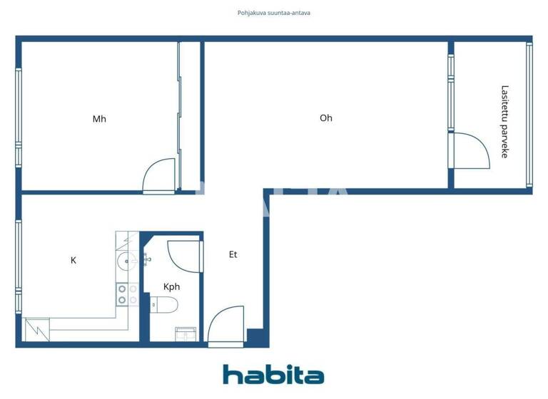 Studio zum Kauf 54.000 € 2 Zimmer 59,5 m² 1. Geschoss Luhtikatu 3 Lahti 15500