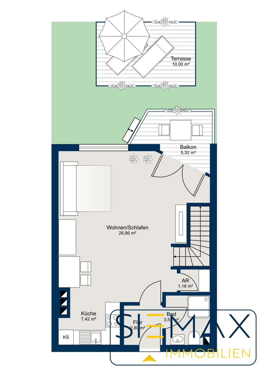 Wohnung zum Kauf 449.000 € 2 Zimmer 61,2 m²<br/>Wohnfläche 1.<br/>Geschoss Gartenstadt Trudering München / Trudering 81825