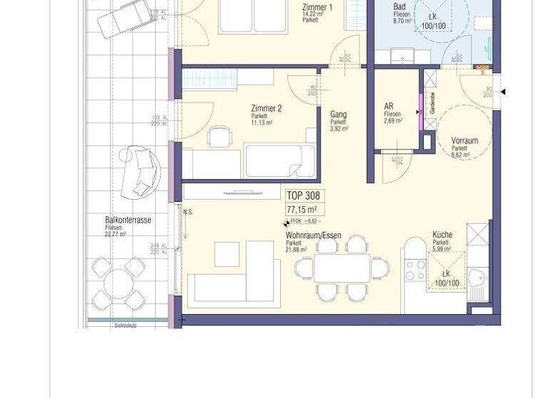 Wohnung zum Kauf - Erstbezug 590.000 € 3 Zimmer 77,2 m² 3. Geschoss frei ab 31.12.2027 Lind Villach 9500