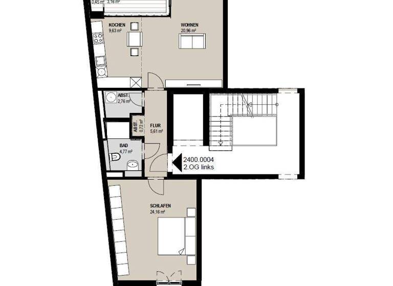 Wohnung zur Miete 1.011 € 2 Zimmer 72,2 m² 2. Geschoss Große Oderstraße 25 Frankfurt Frankfurt (Oder) 15230