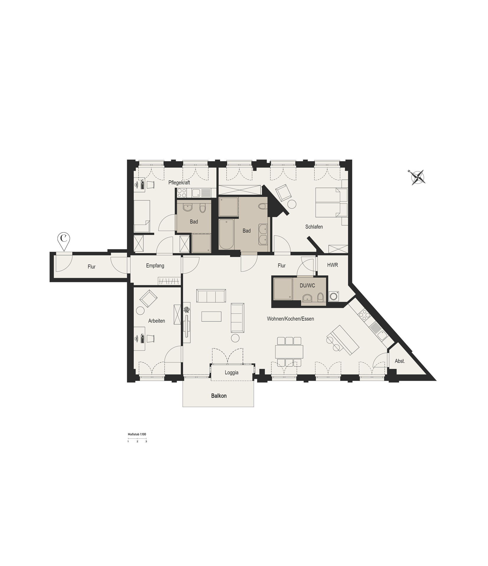 Wohnung zum Kauf provisionsfrei 1.725.000 € 4 Zimmer 177,8 m²<br/>Wohnfläche 3.<br/>Geschoss Düsseltal Düsseldorf 40239