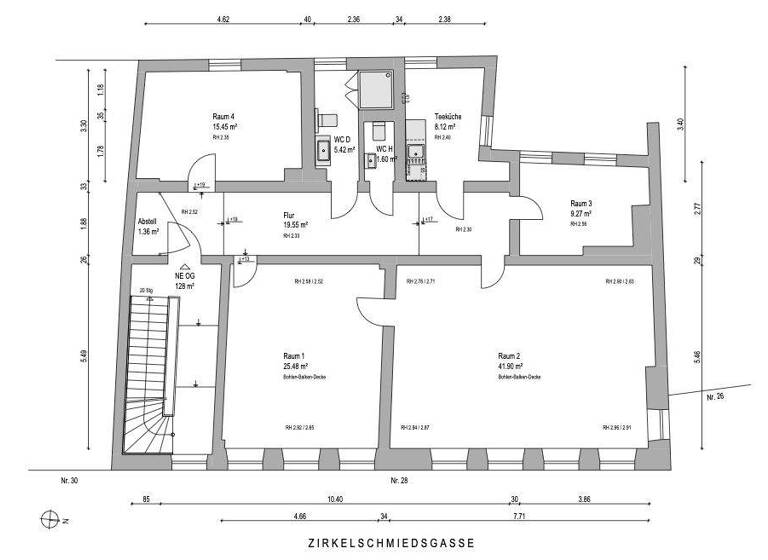 Bürogebäude zur Miete 2.050 € 4 Zimmer 111,7 m² Bürofläche Lorenz Nürnberg 90402