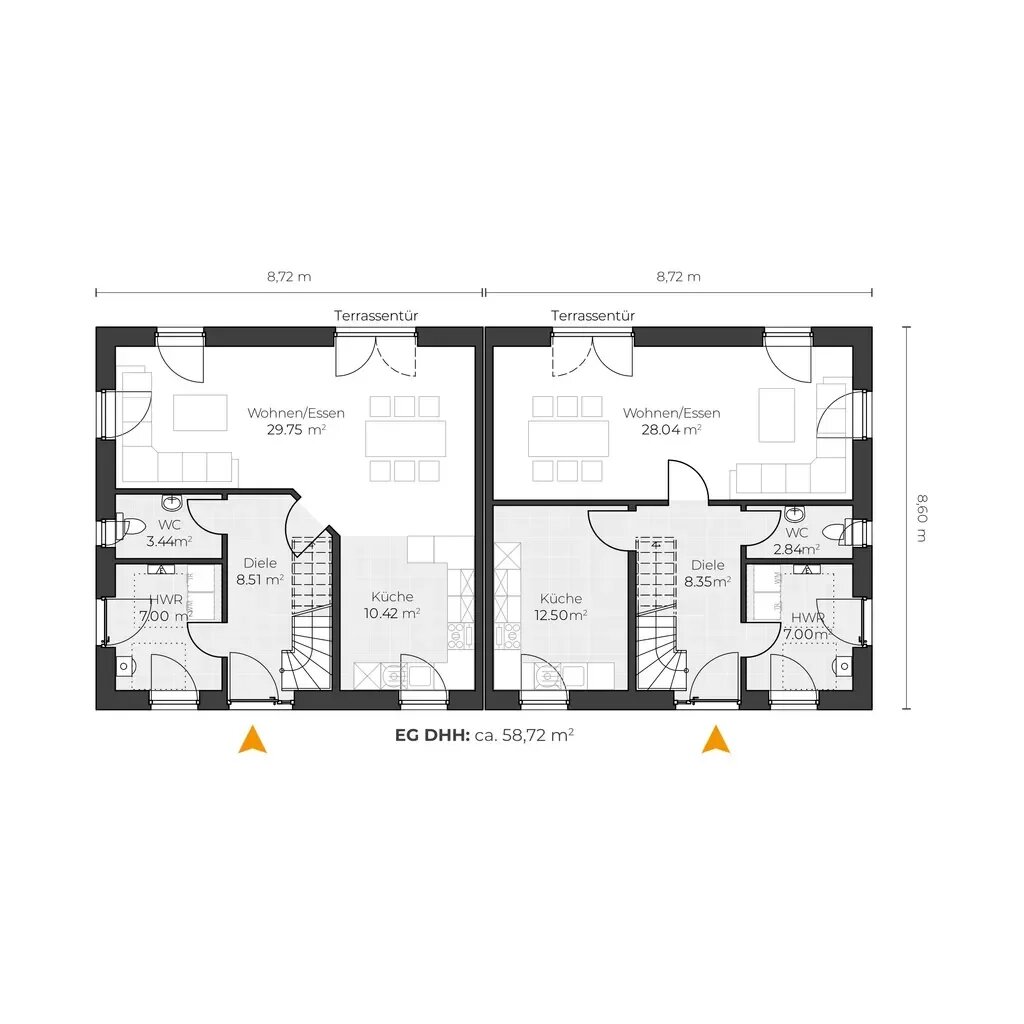 Doppelhaushälfte zum Kauf provisionsfrei 470.000 € 4 Zimmer 105 m²<br/>Wohnfläche 400 m²<br/>Grundstück Friedrichsgabe Norderstedt 22846