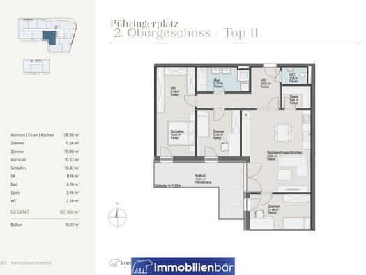 Terrassenwohnung zum Kauf 451.000 € 4 Zimmer 93 m² 2. Geschoss Pühringerplatz 9 Grieskirchen 4710