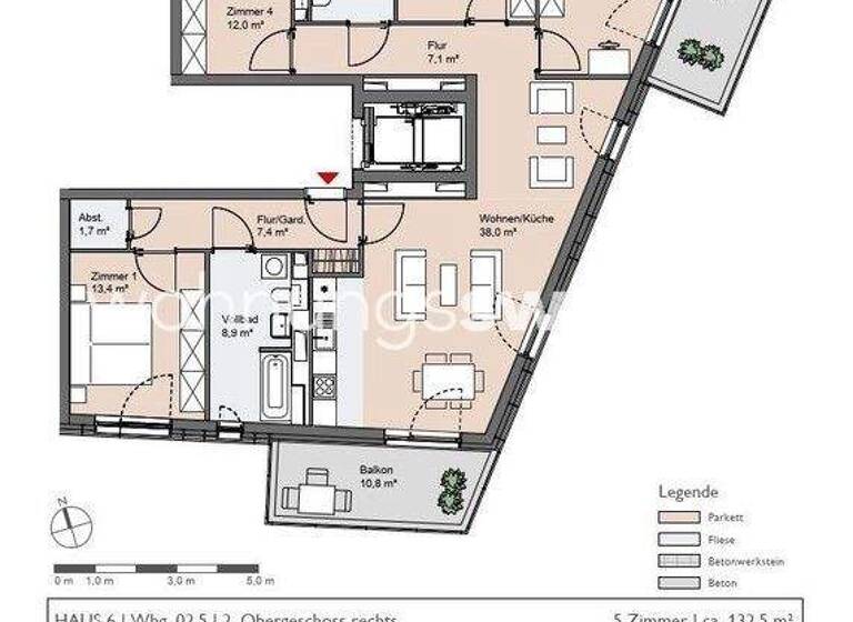 Studio zur Miete Tauschwohnung 2.225 € 5 Zimmer 130 m² 3. Geschoss Hamm Hamburg 20537