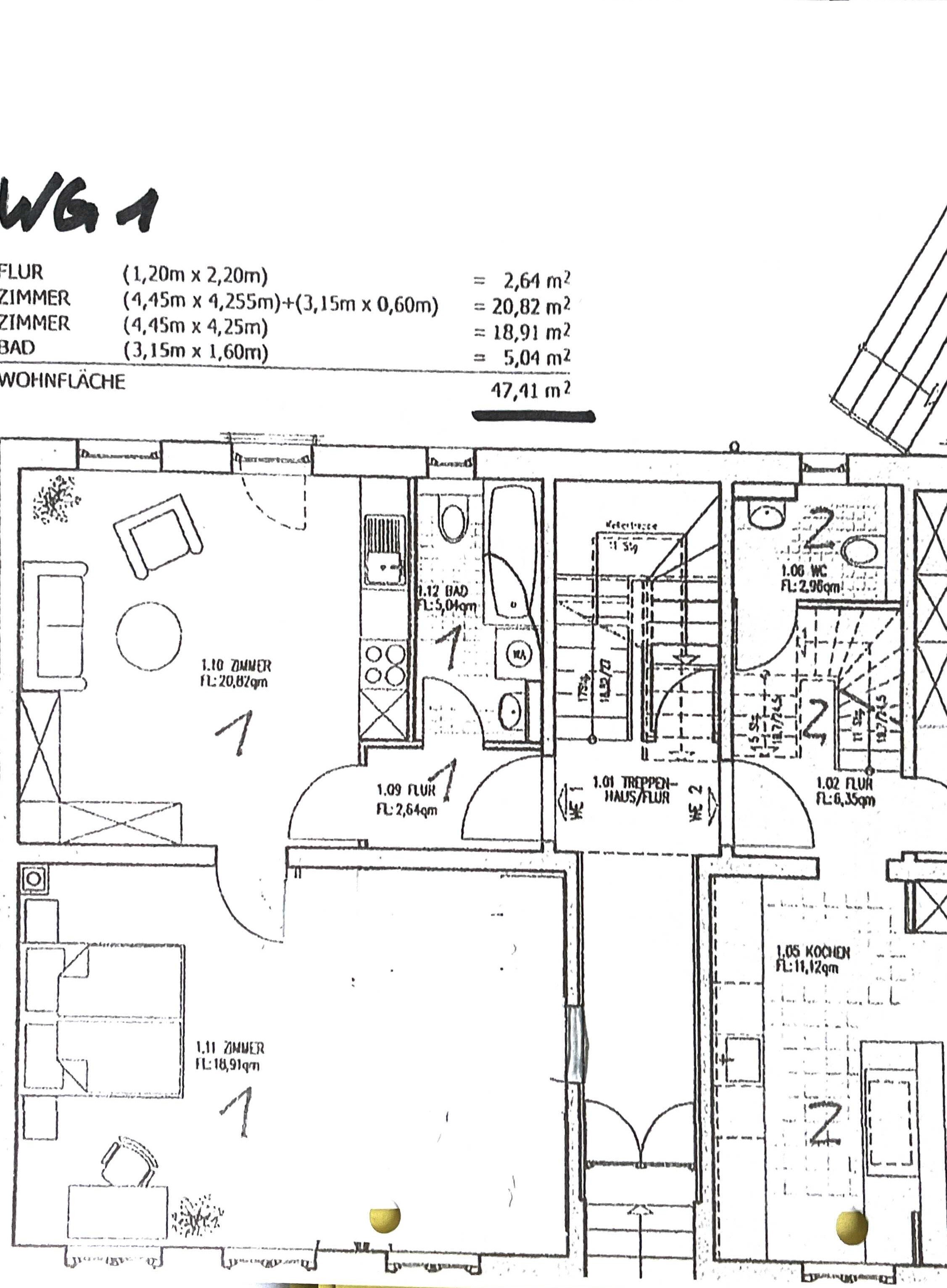 Wohnung zur Miete 655 € 2 Zimmer 47,4 m²<br/>Wohnfläche ab sofort<br/>Verfügbarkeit Fleischervorstadt Greifswald 17489