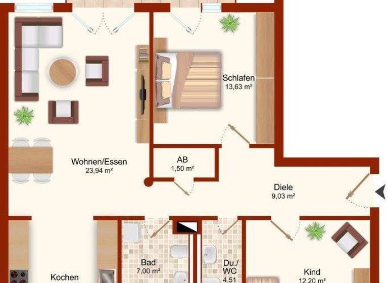 Wohnung zum Kauf 485.000 € 3 Zimmer 86,1 m² 1. Geschoss Südweststadt Karlsruhe 76006