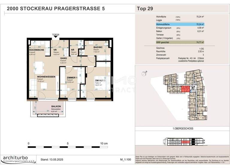 Wohnung zum Kauf 345.433 € 3 Zimmer 1. Geschoss Stockerau 2000