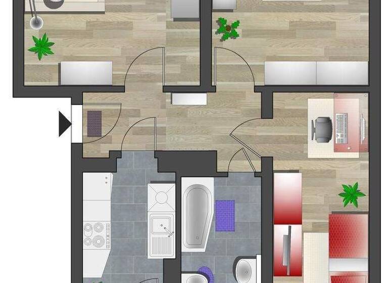 Wohnung zur Miete 388 € 3 Zimmer 58,8 m² 2. Geschoss frei ab 01.08.2026 Gustav-Freytag-Str. 3 Zentrum Chemnitz 09111