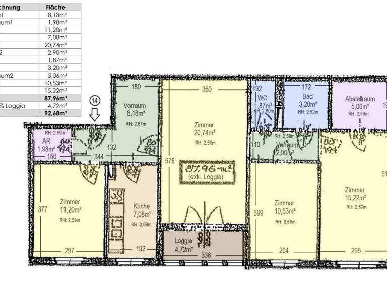 Wohnung zum Kauf 588.900 € 4 Zimmer 93 m² 3. Geschoss Vorgartenstraße Wien,Brigittenau 1200