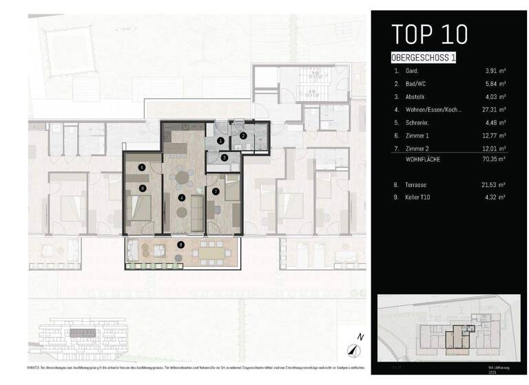 Terrassenwohnung zum Kauf - Erstbezug provisionsfrei 899.800 € 3 Zimmer 70,4 m² 1. Geschoss Löfflerweg 18 Hötting Innsbruck 6020