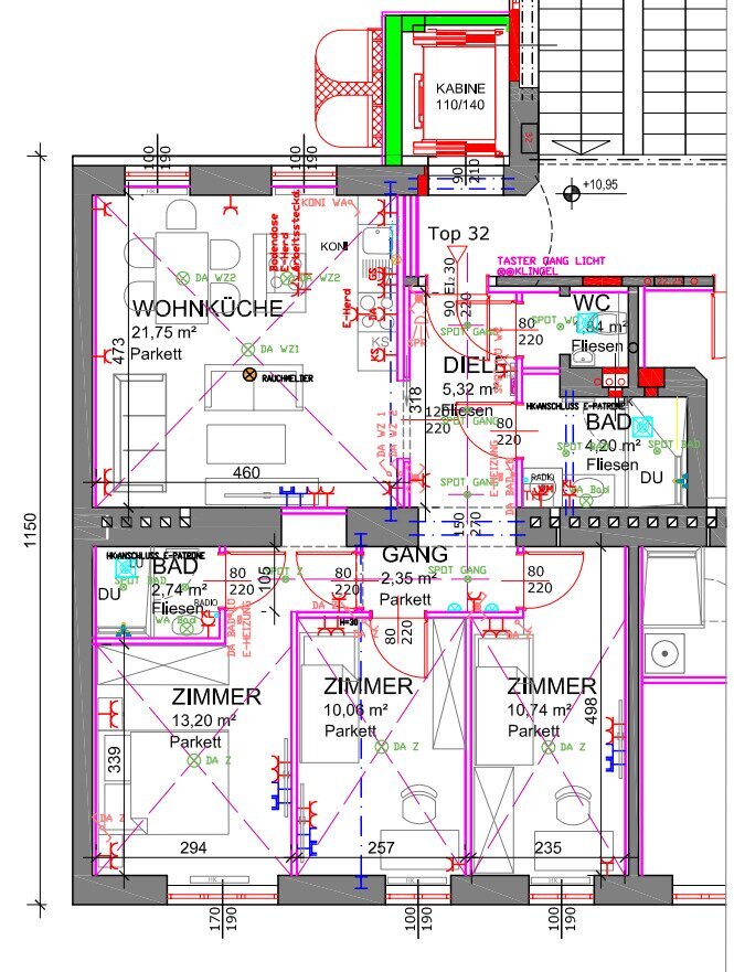 Wohnung zum Kauf 379.000 € 4 Zimmer 72,1 m²<br/>Wohnfläche 3.<br/>Geschoss Tanbruckgasse Wien 1120