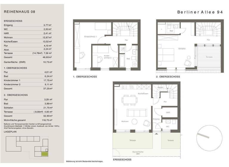 Doppelhaushälfte zur Miete - Erstbezug 2.990 € 4 Zimmer 118,8 m² frei ab sofort Berliner Allee 94 Weißensee Berlin 13088